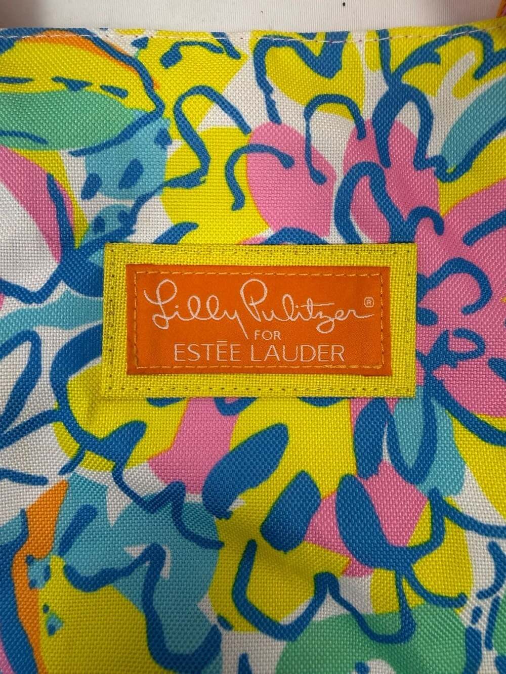 Lilly Pulitzer for Estée Lauder Tropical Floral Print Canvas Tote Bag - Picture 2 of 6